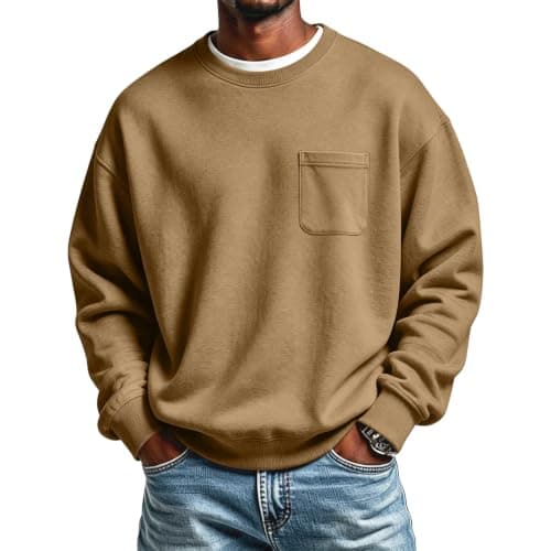 Crew Neck Sweatshirt Men Fleece view 2
