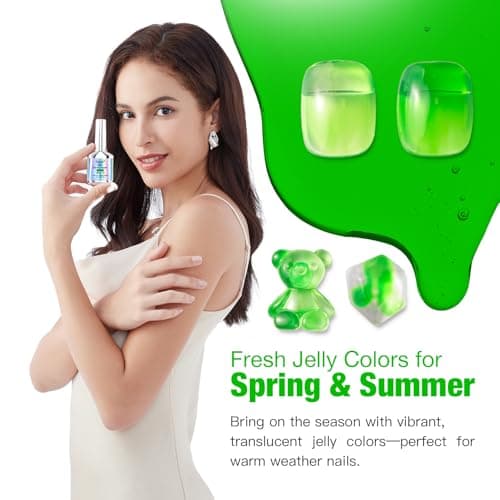 SAGEBIO Jelly Gel Nail Polish, 15ml Semi-Transparent Gel, Glossy Finish, Vibrant Colors for DIY Manicures, Long-Lasting & Chip-Resistant view 2