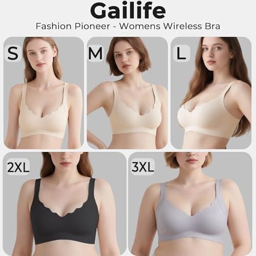 Gailife Scalloped Lift Bras Women Soft Jelly Push Up Wireless Bra Supportive V Neck No Underwire Seamless Tshirt Bralettes view 6