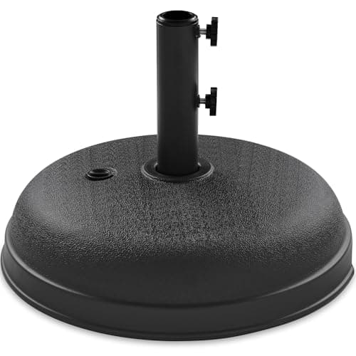 Best Choice Products Fillable Umbrella Base Stand Round Dome Plastic Patio Umbrella Base Stand, Pole Holder for Outdoor, Lawn w/ 55lbs Weight Capacity, Adjustment Knob - Black view 1