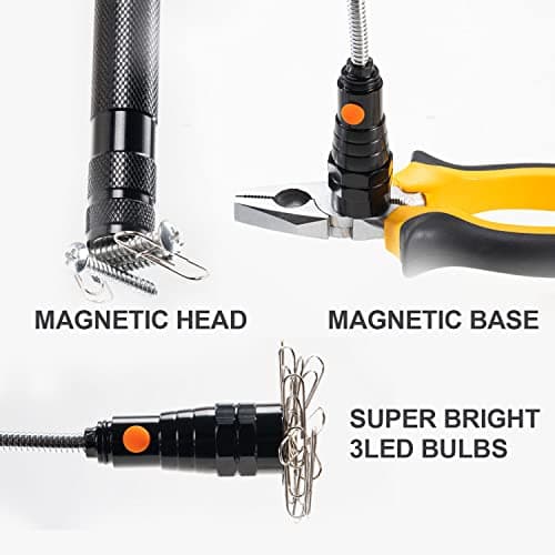 Gifts for Him, LED Magnetic Pickup Tools, Telescoping Magnetic Flashlight Pick Up Tool, Valentines Day Gifts for Boyfriend Adults, Unique Cool Gifts for Men, Dad, Husband, Black view 6