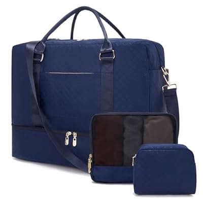 Travel Duffle Bag for Women Carry on Bags Overnight Weekender Bags Toiletry Hospital Gym Bag with Shoe Compartment 3pcs Set