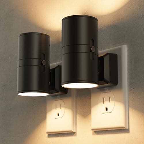 Briignite Night Lights Plug into Wall, Modern LED Night Light Plug in, Dusk to Dawn Sensor, Soft White 3000K, 0-100LM Adjustable Brightness, Dimmable NightLight for Hallway, Bedroom, Stairway, 2 Pack