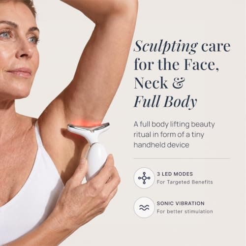 MyoGlow Arm Sculpting Device, LED Red Light for Face, Neck, Arms, Legs | My Derma Dream, 3 Brightness Settings, Sonic Vibration, Rechargeable Cordless, Jawline, Thighs, Travel Size view 5