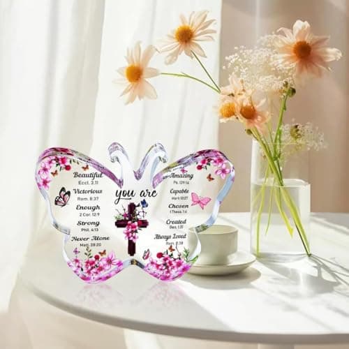 Christian Gifts for Women, Butterfly Inspirational Gifts for Friends, Religious Spiritual Gifts for Her Mom Girl Coworker Sister, Birthday Gift for Women - Acrylic Plaque view 5