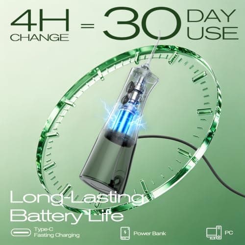 OasiSmile C2 Water Flossers for Teeth, Oral Irrigator with DIY Pressure | 350ML Larger Tank, 5 Jet Tips, 4 Modes, Cordless Electric Water Dental Pick for Braces, Sensitive Gums, IPX7 for Home Travel view 5