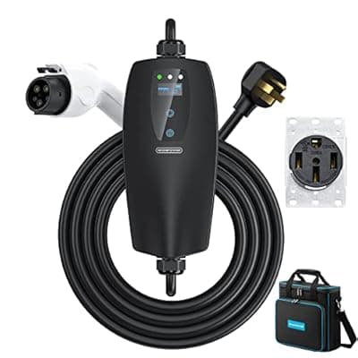 NTONPOWER Tesla Charger 24 Miles Per Hour with Level 1&2 EV Charge 32A/24A16A/10A Optional, UL Listed 16.4Ft Electric Car Charger Use J1772 Plug, Suitable for Most US Models Such As Tesla, Chevrolet