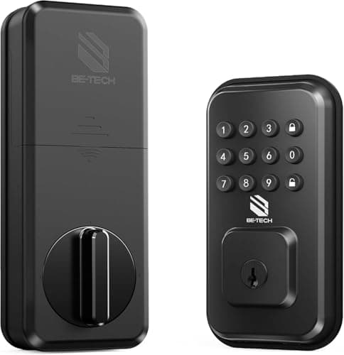 BE-TECH Keyless Entry Door Lock with Keypad - Smart Digital Deadbolt for Front Door with 2 Keys, Electronic Door Lock with Anti-Peeping Code, Auto-Locking, One-time Password for Customer, Black — image 1