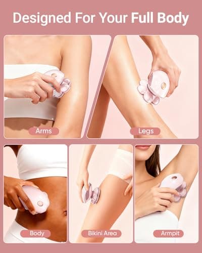 Bartrimber Electric Razors for Women Legs: 7D Fast & Painless Full-Body Shaver for Silk Skin – Waterproof Lady Face Pubic Hair Remover w/Light&Travel Cover – Wet/Dry Use, Gifts for Women Girl, Pink view 4