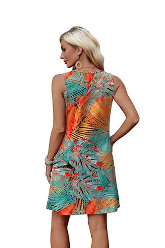 WEESO Summer Dresses for Women Tank Casual Sleeveless Casual Mini Fashion Beach Vacation Dresses with Pockets view 5