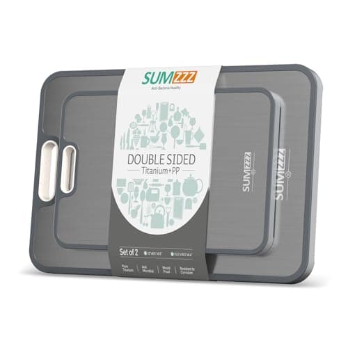 Titanium Cutting Board Double Sided Food Grade, Pure Titanium/PP for Kitchen, Cutting Board Easy to Clean[15.5”*10.5”+12”*8.5”] — image 1