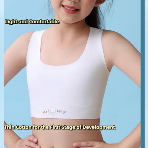 Girls Training Bra with Pads, Beginner Bras for Teens (US, Ages 10-12) view 2