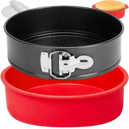 Springform Pan 9 Inch Nonstick, 9 Springform Cheesecake Pan with Silicone Protector, Leakproof Spring Form Pan for Cheesecake, 9 Inch Springform Cheese Cake Pans for Baking with 50 Parchment Paper view 1