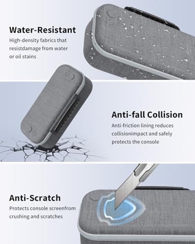 AstroniSync Carrying Case for Nintendo Switch 2 with 12 Game Card Slots, Hard Portable Travel Case Storage Bag Protective Pounch for Switch 2 Console and Accessories (Grey) view 5