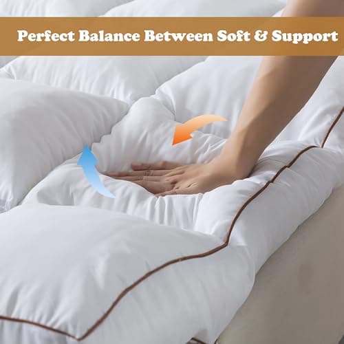 WhatsBedding 4 Inch Memory Foam Mattress Topper Queen Size, Supportive Fluffy Shredded Memory Foam Filled Pillow Top, Extra Soft Bed Topper for Back Pain Relief, 60x80 Inch view 6