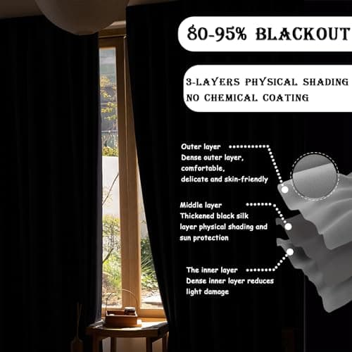 Room Divider Curtains with Ceiling Track, 95% Blackout Heavy Curtains Noise Reduction Privacy Curtain System Kits, 8.3 ft Wide x 7 ft Tall, Cream Beige, 1 Panel view 6