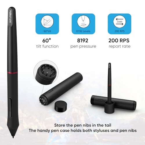 Drawing Tablet with Screen XPPen Artist 22R pro Computer Graphics Tablet 120% sRGB with Battery-Free Stylus Full-Laminated Technology, 21.5 inch Pen Display with 20 Shortcut Keys & 2 Red Dial(Black) view 5