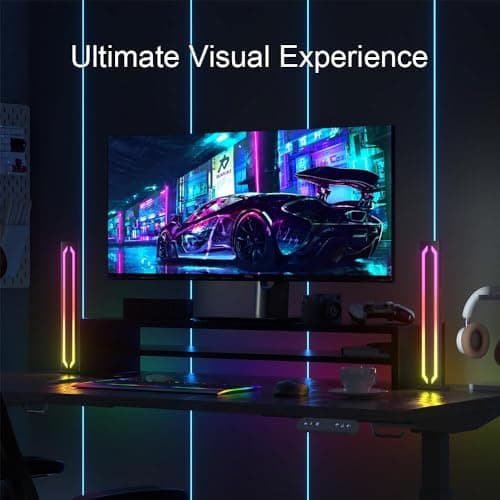 MIHEAL Smart LED Light Bars, Metal Aluminium Housing with App Control and Music Sync Rhythm Mode, Mood Lighting for Desktop Gaming, PC, TV, Room Decoration view 2