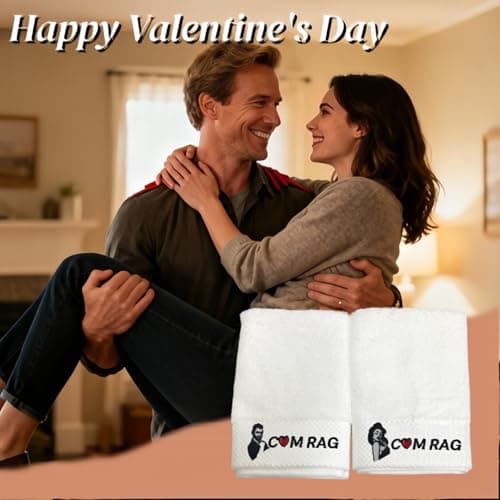 Carastora This 2-Pack Towel Set Makes a Thoughtful Gift for Couples and Special Occasions Like Anniversaries or Valentine’s Day. Soft, Durable, and Breathable, They’re Perfect for Daily Bathroom use. view 6