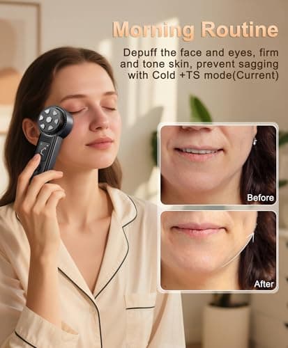 Radio-Frequency Skin Tightening Device | 6 in 1 Home-RF Face Beauty Device | Professional Facial Skin Tightening | Lifting | Wrinkle Reducing | Anti Aging | Depuff | Increase Absorption(with Gel) view 4