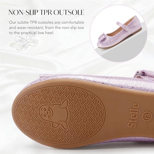 Stelle Girls Dress Shoes Toddler Mary Jane Shoes Flat with Bow for Toddler/Little Kids view 6