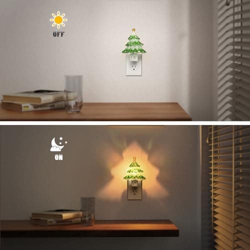 JandCase Christmas Tree Night Light, 2 Pack 3000K Night Lights view 3