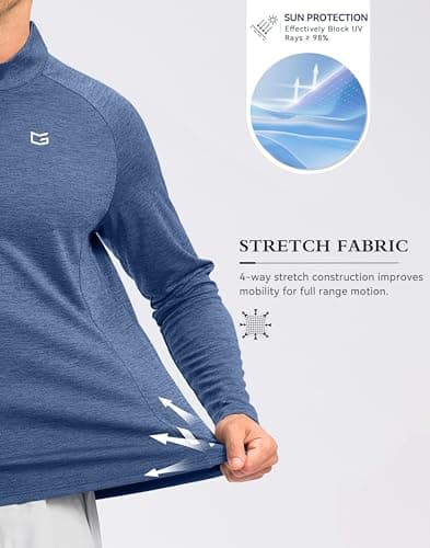 G Gradual Men's Quarter Zip Pullover Running Athletic Shirts Long Sleeve view 4