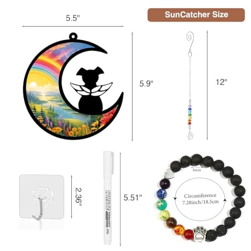 GDuolaPaws Personalized Dog Memorial Gifts for Loss of Dog, Pet Sympathy Suncatcher, Rainbow Bridge Dog Remembrance Gift, Dog Passing Away Ornament for Window Hanging (Rainbow River) view 5