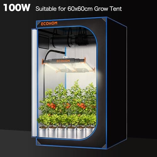 ECOHOM Bar 100W LED Grow Light, Full Spectrum, Dimmable, Daisy Chain, High PPFD, 2x2ft Coverage, for Indoor Plants Seed Starting, Vegs and Bloom, Retractable, Pro Lamp for Grow Tent Commercial Use view 4