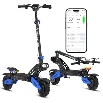 REDDYDY RD2 Off-Road Electric Scooter for Adults, 5000W Dual Motor, 60V 25Ah, Up to 50 MPH, 55 Miles Long Range, 10.5" Pneumatic Tires, Foldable Commuter E-Scooter
