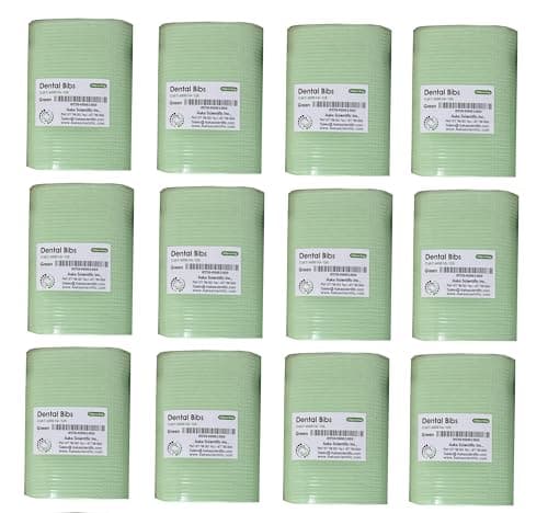 Aaka Dental Bib (Green) 500 Pcs – Disposable 3-Ply Waterproof Patient Bibs 13" x 18" with Poly Backing – Bulk Dental Bibs for Dental, Medical, Tattoo & Salon Use view 4