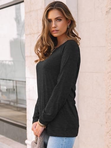 AUTOMET Womens Long Sleeve Crewneck Shirts Fall Tops | Soft Oversized Tunic for Leggings, Comfy Ladies Clothing for Office, Travel & Winter, Relaxed Layering Basic Tee view 3