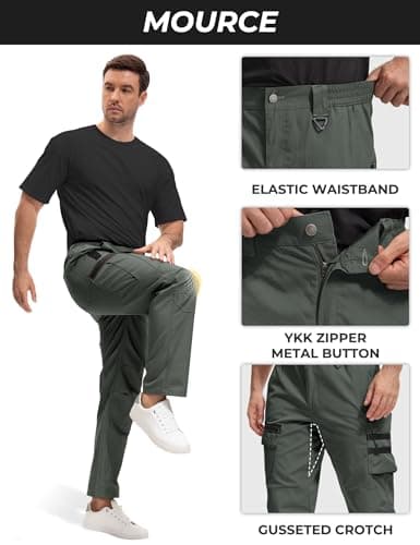 MOURCE Tactical Pants for Men Water Resistant Quick Dry BDU Cargo Pants with 7 Large Pockets Breathable Ripstop Work Hiking view 5