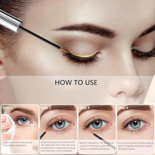 Eyelash Growth Serum – Lash Serum for Eyelash Growth with Plant Extracts for Longer Thicker Fuller Lashes Nourishing Formula to Enhance Natural Beauty Hypoallergenic Oil Free lash growth serum view 4