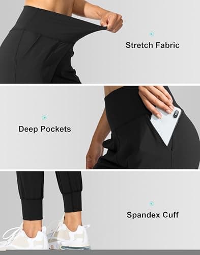G Gradual Women's Joggers High Waisted Yoga Pants with Pockets Loose Leggings for Women Workout, Athletic, Lounge view 5
