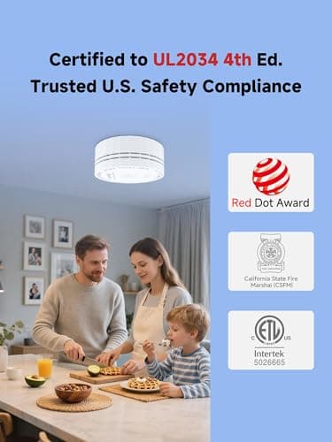 Heiman Carbon Monoxide Detector, Nano-Sized Portable CO Alarm Battery Powered, UL2034 5th Certified, 10-Year Battery Figaro Sensor, Test Button, Small Firm Alarm for Home Travel Vehicle RV view 3