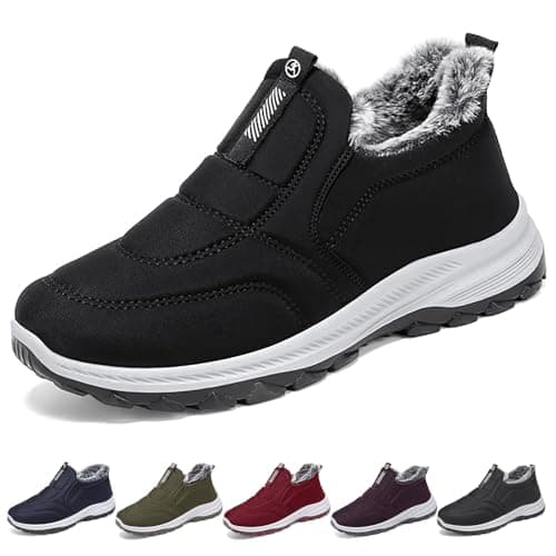 Snow Boots for Women Men Fur-Lined Ankle Booties Slip On Ankle Sneakers — image 1