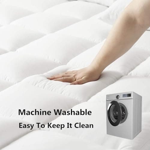 DROVAN Mattress Topper Full Size - Extra Thick Mattress Pad Cover - Pillow Top Deep Pocket with Breathable 7D Spiral Fiber Filling Cooling Mattress Cover view 4