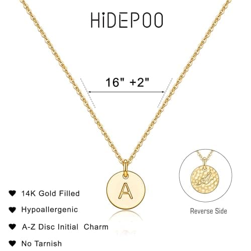 Disc Initial Necklaces for Girls Jewelry - Birthday Gifts for Girls view 2