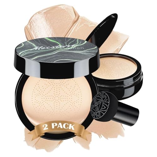 Mushroom Head Air Cushion CC Cream - BB Cream Face Makeup Foundation for Mature Skin Moisturizing Concealer Brighten Long-Lasting, Even Skin Tone for All Skin Types (2PCS Ivory) — image 1