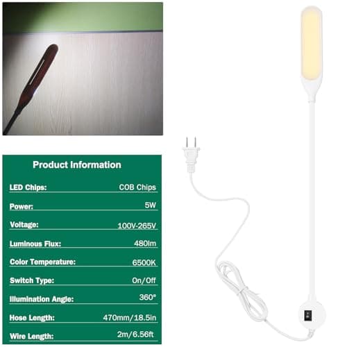 AMAZING POWER Sewing Machine Light, Bright Daylight Magnetic Mount Work Light with Flexible Silone Coating Gooseneck for Sewing Machine, Craft, Workbenches, Lathe, Drill Presses, Music Stands view 5