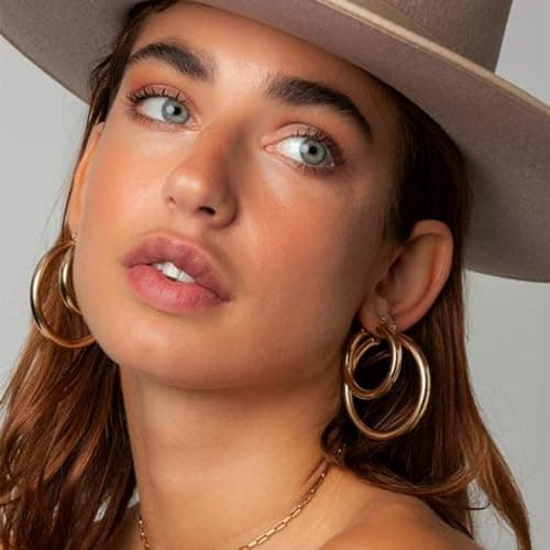 42 Pairs Gold Hoop Earrings Set for Women, Hypoallergenic Multipack Small to Chunky Hoops, Pearl & Twisted Trendy Earrings for Everyday Wear & Mothers Day Gifts view 4