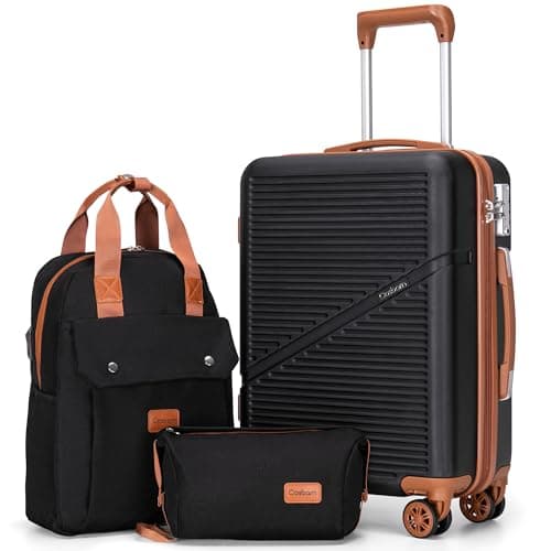 Cosbarn Carry On Luggage 22x14x9 Airline Approved, 20 Inch Carry on Suitcases with Wheels, ABS Lightweight Carry-on Luggage, Travel Suitcase Set with Wheels and TSA Lock
