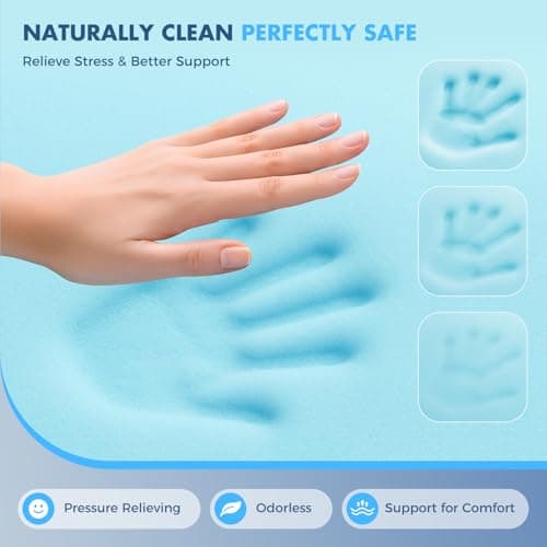 Queen Size Dual Layer 4 Inch Memory Foam Mattress Topper for Pressure Relief, 2" Breathable Pillow Top Plus 2" Cooling Gel Memory Foam Mattress Pad, 21" Elastic Pocket, Medium Support, White view 4