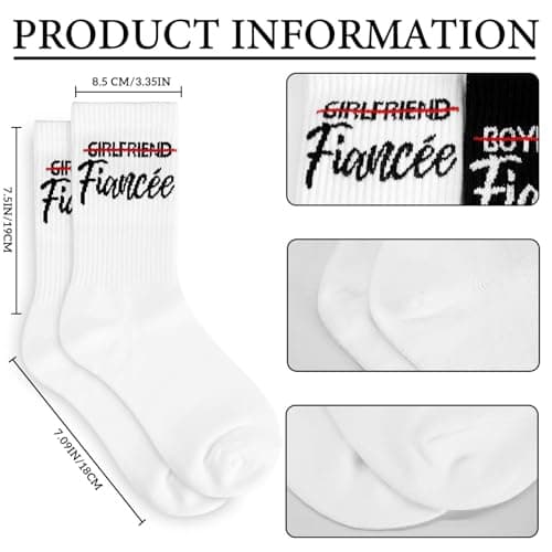 ZVUZVO Engagement Wedding Gifts for Couples Newlywed, Fiancee And Fiance Gifts For Women Men, Fiance And Fiancee Socks view 5