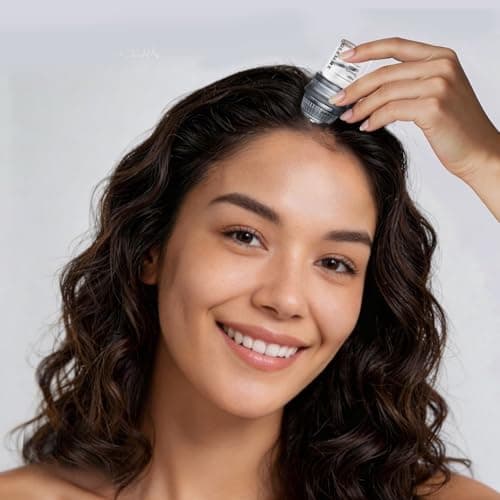 Micro Infusion System for Hair Scalp Care, Titanium Microneedle Derma Stamp with Biotin Peptides Serum, 0.25mm Cosmetic Stamp At-Home Scalp Treatment for Fuller, Thicker-Looking Hair view 6