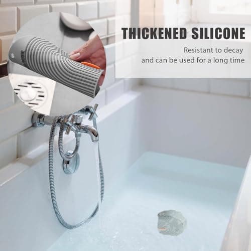 2PCS Silicone Drain Cover - 6.1''*5.5'' Bathtub Drain Stopper Bathroom Bath Tub Drain Hair Stopper, Bathtub Drain Plug, Universal Flat Suction Shower Bathtub Drain Cover, Kitchen, Laundry Accessories view 5