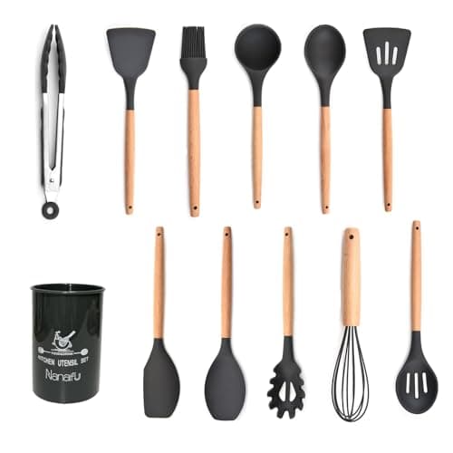 Nanafu Silicone Cooking Utensils Set,12pcs Non-Stick Silicone Cooking Kitchen Utensils Spatula Set Heat resistant silicone kitchenware set suitable for non stick pot cooking view 4