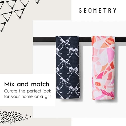 GEOMETRY Bar Towels for Kitchen - Spring & Summer Collection - Premium Towels for Cleaning Dishes & Glassware - Absorbent & Fast Drying Kitchen Towels - Soft Floral, 12" x 14" - 1-Piece view 7