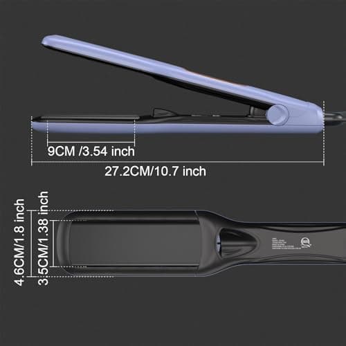 JINRI Hair Brush, Hair Iron, Pumped-Up Volume, Adjustable Temp, 360 ° Tail Rotation, Lasting Volume, for Short Or Thin Hair, Dual Voltage (100-240V), Volumizing Hair Iron, Purple, 1.38 inch view 2